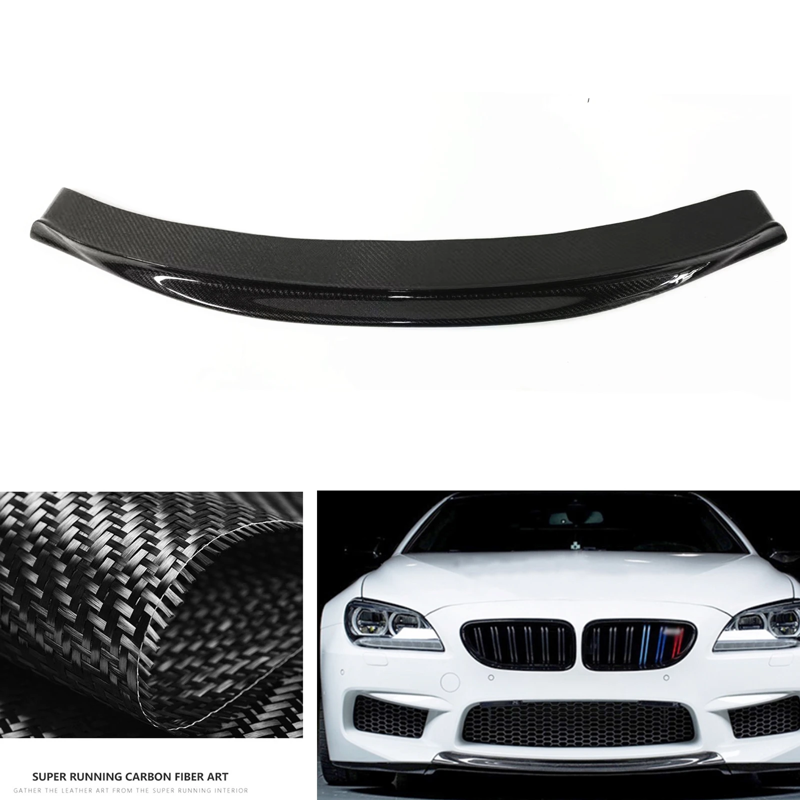 

For BMW F12 F13 F06 M6 2013-2018 Front Bumper Spoiler Lip Real Carbon Fiber Lower Body Protector Kit Guard Plate Blade Splitter