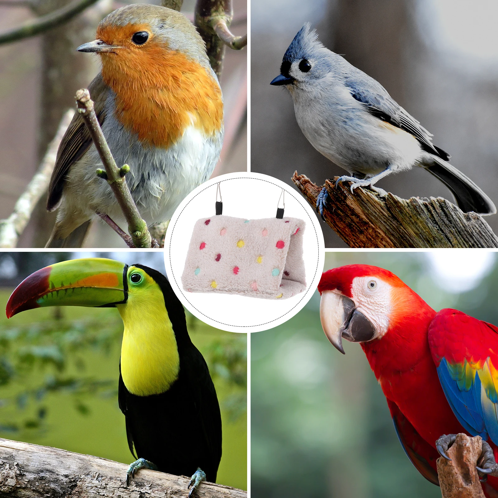 

Parrot Warm Nest Hanging Bed Flannel Durable Safe Hammock Bird Shelter Winter Sleeping Nest Bird House Parrot Hammock