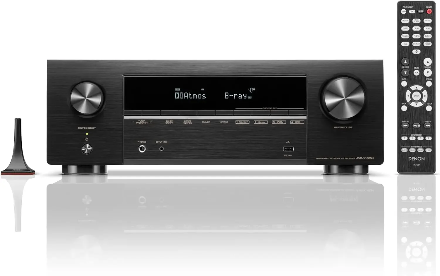 AVR-X1800H 7.2 Channel AV Receiver - 80W/Channel, Wireless Streaming via Built-in HEOS, WiFi, & Bluetooth, Supports Dolby Vision