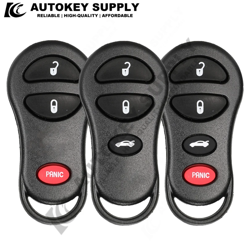 Autokeysupply AKCRS104 3/3+1/5+1 Buttons Remote Key Blank Shell For Jeep Chrysler