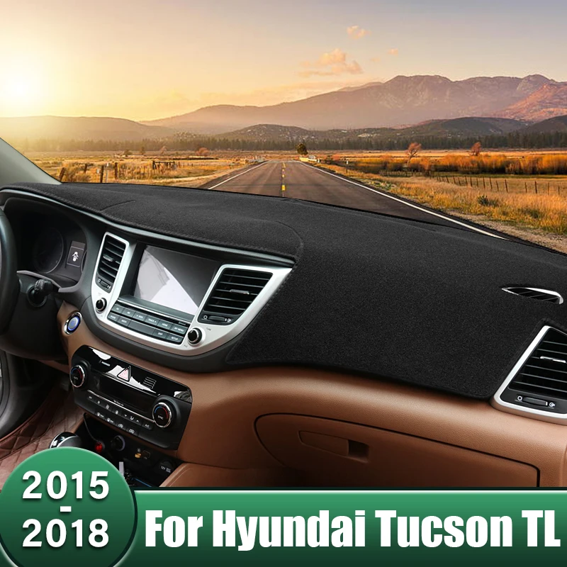 Pokrowiec na deskę rozdzielczą samochodu Unikaj podświetlanej podkładki Panel przyrządów Dywaniki Anti-UV Akcesoria do Hyundai Tucson TL 2015 2016 2017 2018