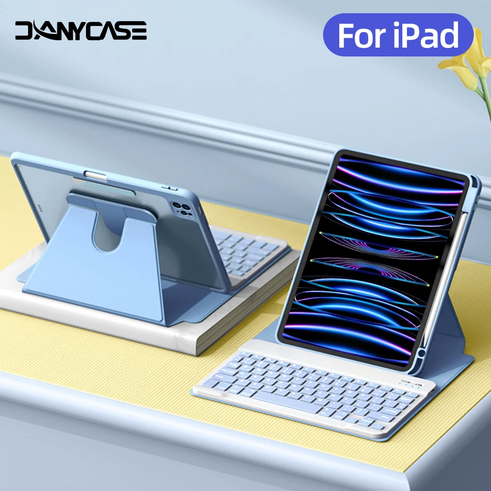 For iPad Pro 11 Magnetic Keyboard Case For Air 4/5 10.9 10th 10.5 10.2 9/8/7th Generation Transparent Cover With Keyboard Mouse