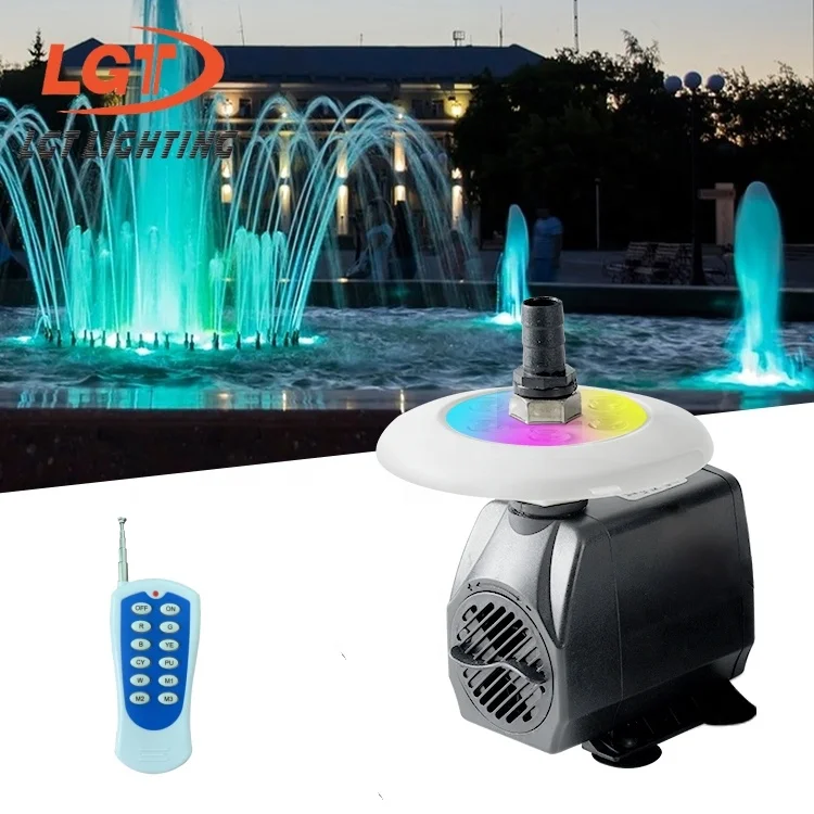 Factory Customized 15w Landscape Fountain Head With Pump 110v 220v Outdoor Waterproof Ip68 SMD Pool Courtyard Led Fountain Light