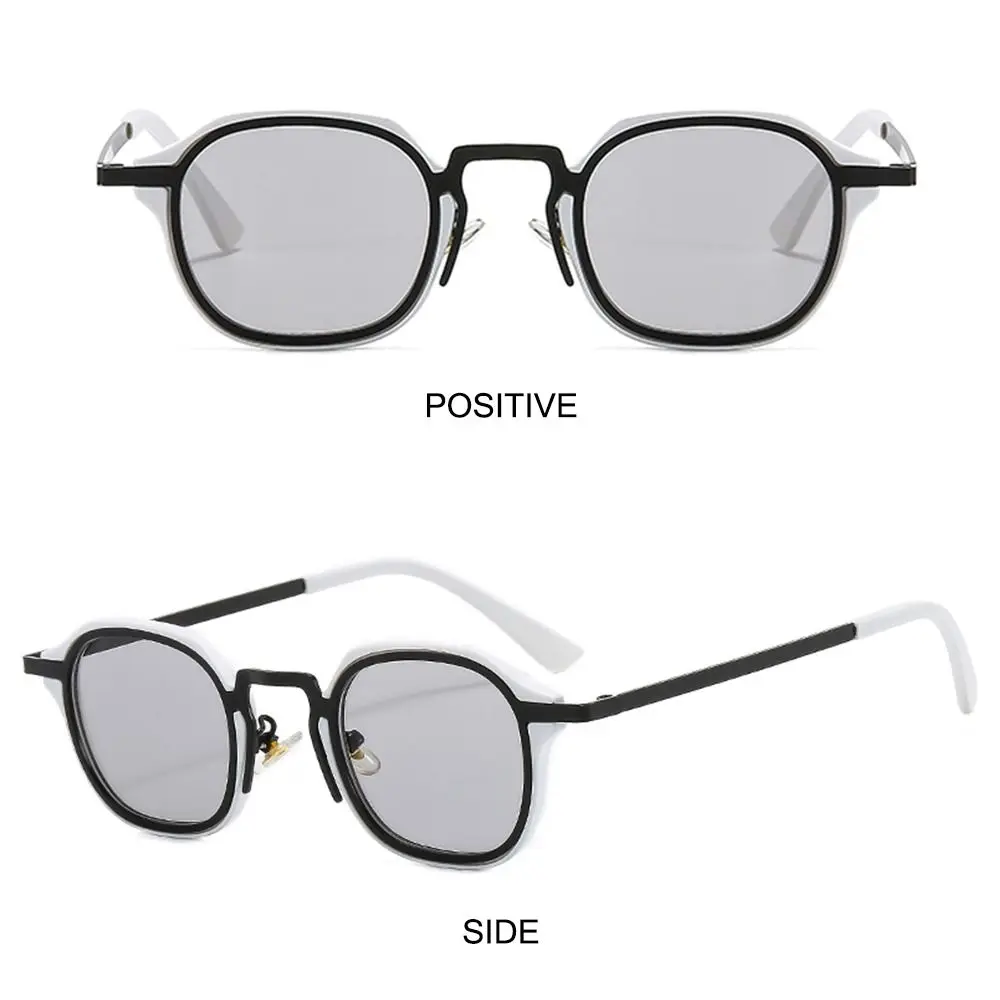 Retro Metal Frame Small Square Sunglasses UV400 Protection Y2K Driving Sun Glasses Punk Shades for Women & Men