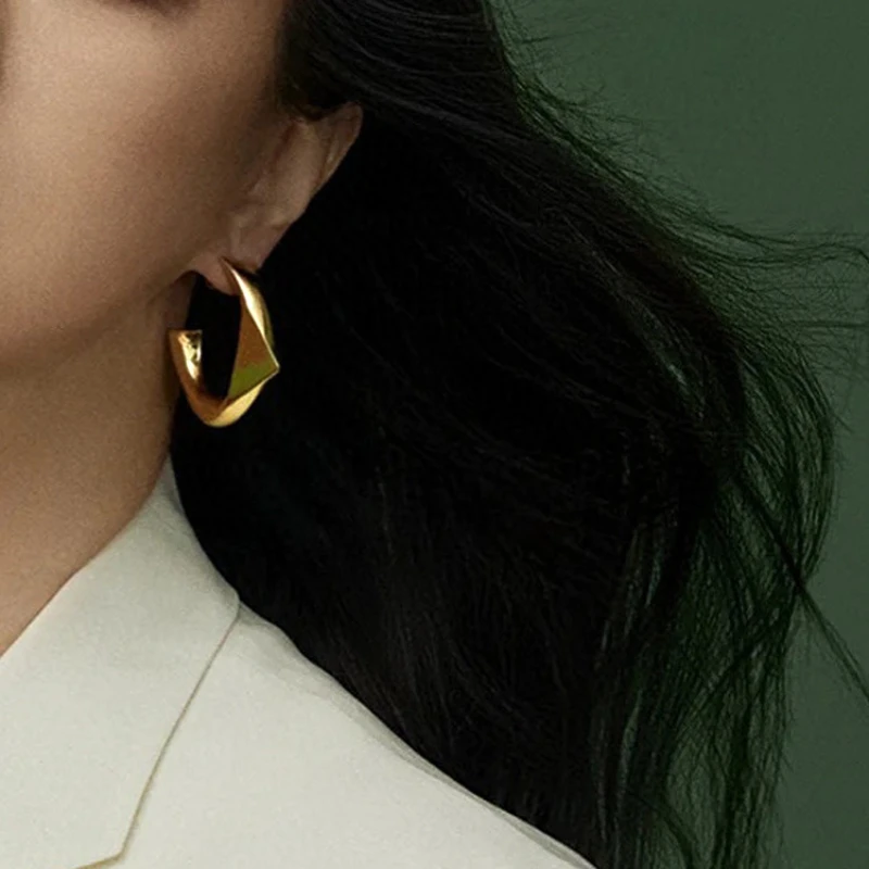 Fashion Jewelry European and American Design Irregular Gold Color Earrings For Women Party Gifts Vintage Temperament Accessories