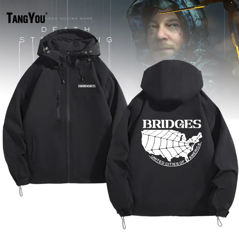 

Casual Death Stranding Jaet PS4 Game Kojima Productions Hooded Polyester Fiber Zipper Closure Men's Jaet Everyday Wear
