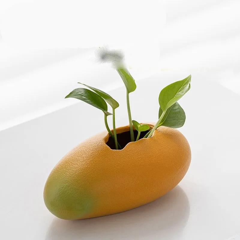 2025 New Fruit Shaped Ceramic Small Vase Succulent Multifunctional Vase Flower Pot Home/Office Desktop Decoration Ornament LI423