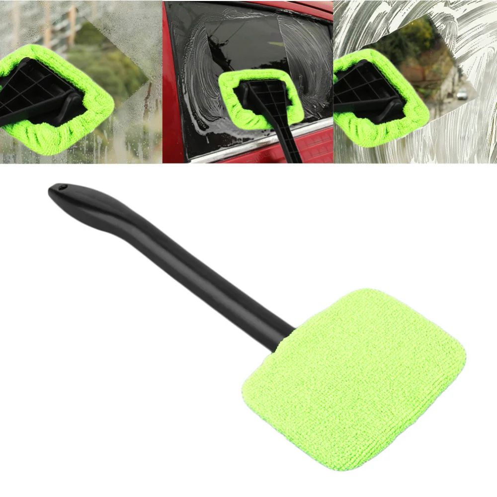 Kit de cepillo limpiador de ventanas de coche, herramienta de lavado de parabrisas Interior, limpiaparabrisas de vidrio automático con mango largo, accesorios para automóviles