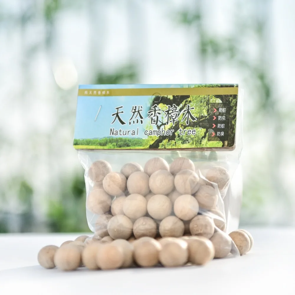 50pcs Moisture-Proof Natural Wood Ball Insect-Proof Insect Repellent Camphor Wood Balls Cockroach-proof Wood Moth Balls Drawer