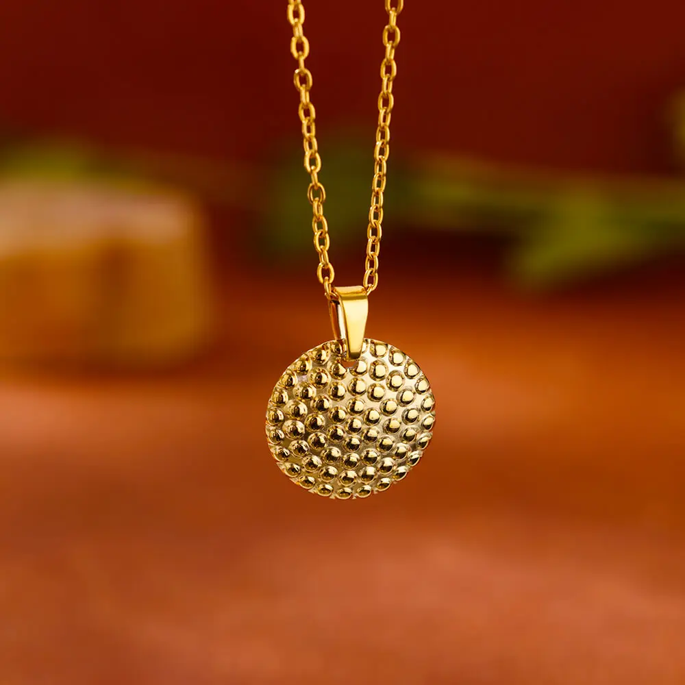 Stainless Steel Necklace For Women Fashion polka dot necklace for girls Gold Color Non-fading Pendant Jewelry Gifts