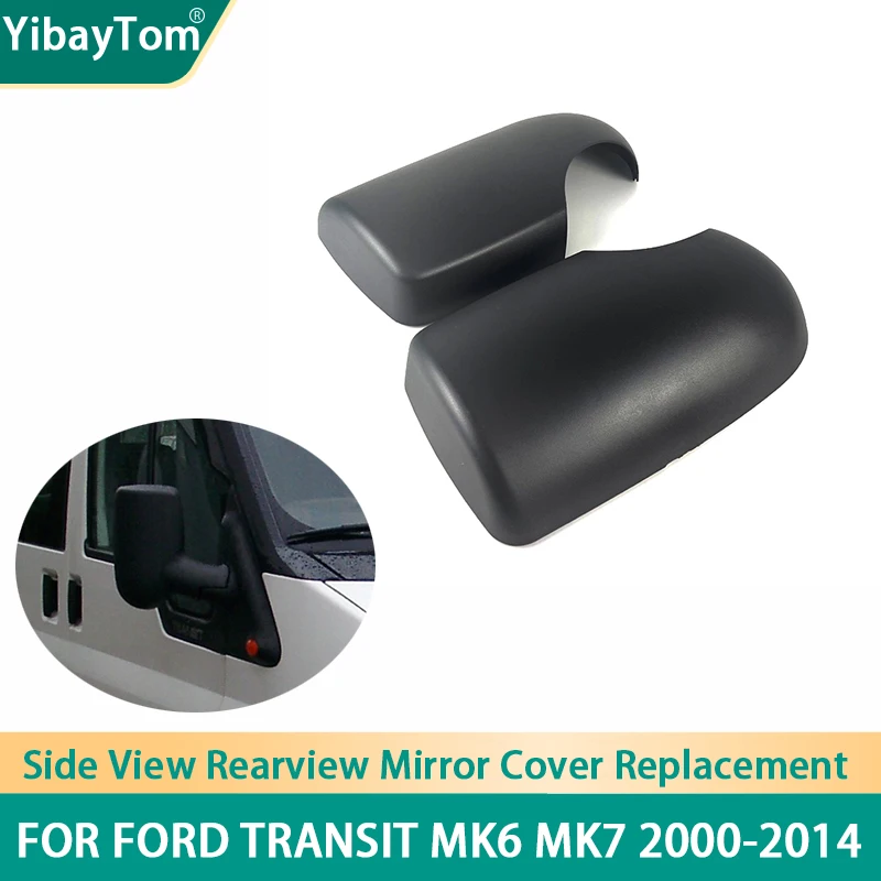 

1 pair black side view wing mirror cover cap replacement shell for Ford Transit mk6 mk7 2000-2014 accessaries
