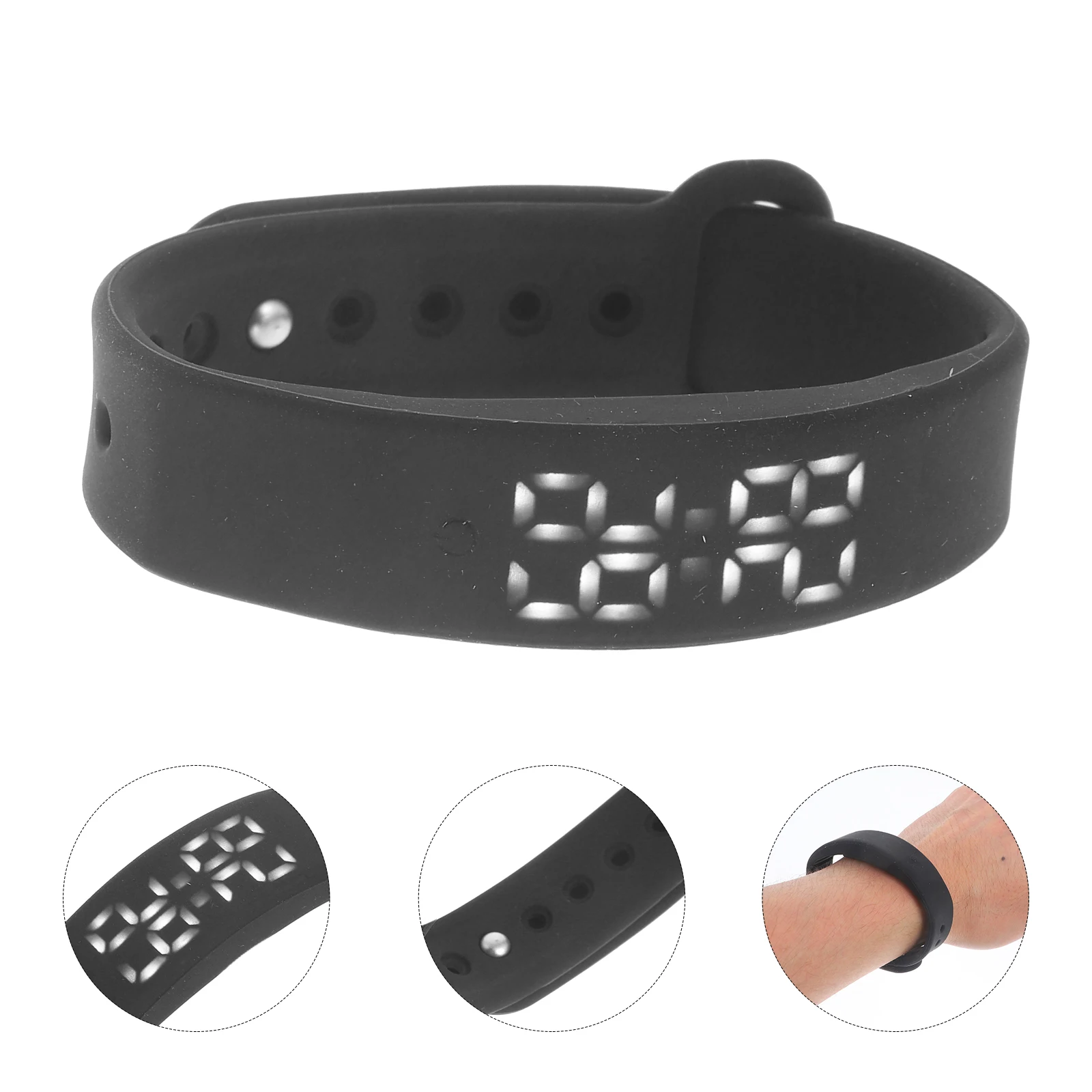 

Smart Wristband Pedometer Black 255x16x9mm 50mA USB 2 0 Step Counter Sleep Monitor Temperature Display Vibration Alarm Fitness