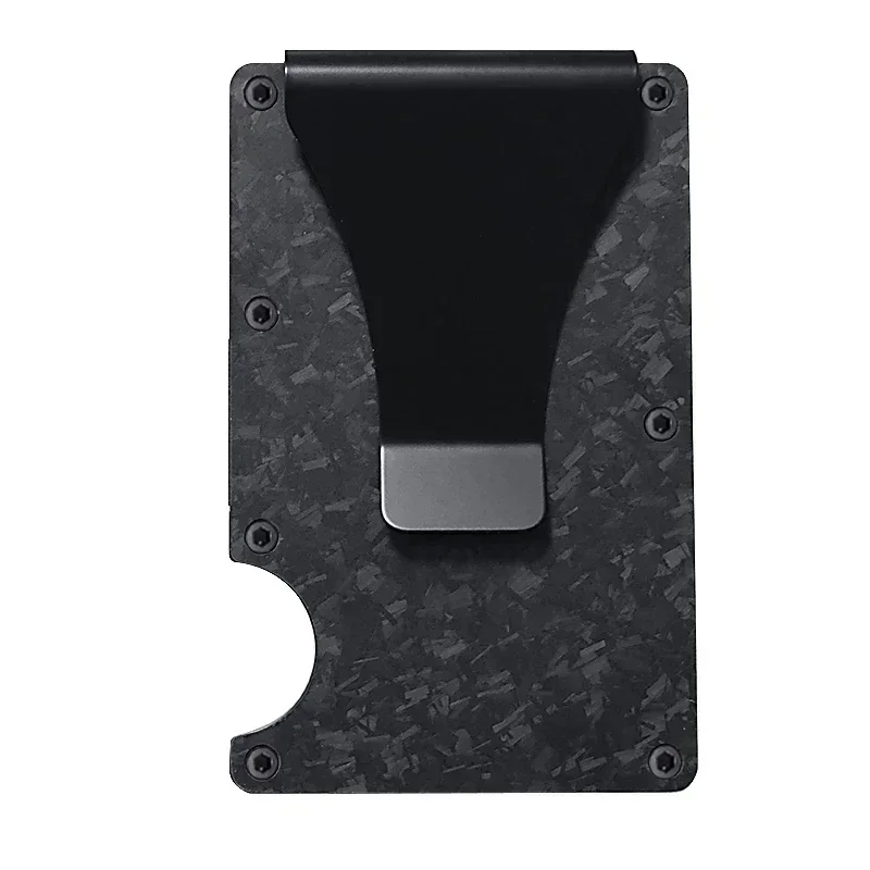 Porta biglietti da visita portatile ultra sottile Porta carte di lusso Porta carte in fibra di carbonio per uomo Donna Clip per carte di grande capacità