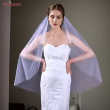 Long Golden Bridal Veil with Sequins #4