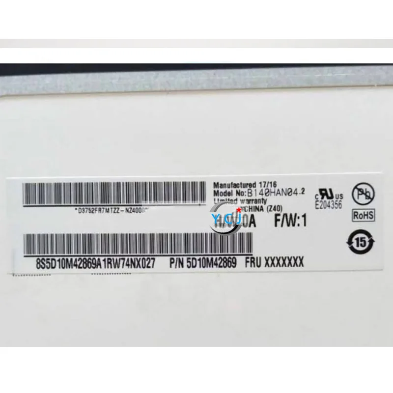 Imagem -04 - Laptop Lcd com Painel de Exibição de Moldura Estreita Fhd Nv140fhm-n49 Fit B140han04.2 N140hca-eac Rev.c1 1920*1080 Edp 30 Pinos 140 em