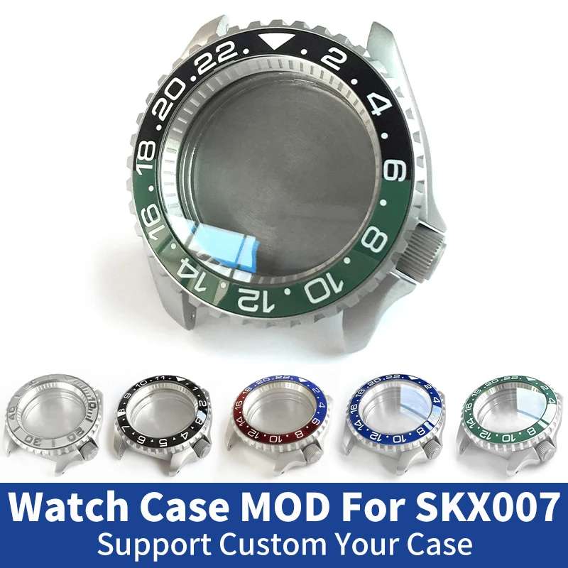 

Custom Matte Watch Cases For SKX007 SRPD53 Stainless Steel Silver Replacement Parts Sapphire Crystal Glass Bezel Crown Gasket