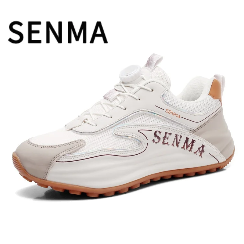 

SENMA Men's Leather Sneakers Luxury Casual Sports Shoes Men Lightweight Breathable Flat Non-slip Tenis Shoes Zapatillas Hombre