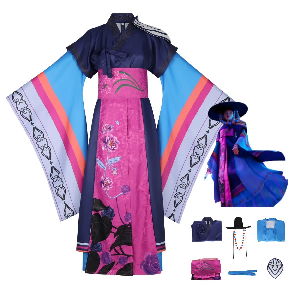 

Anime Movies KPop Demon Hunters Rumi Mentor Celine Clothe Cosplay Costume Ancestor Big Hat Robe Uniform Man Woman Halloween Suit