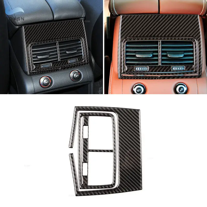 

3pcs Soft Carbon Fiber Car Interior Rear Air Outlet Vent Frame Trim Stickers For Audi Q7 2007 2008 2009 2010 2011 2012 -2015