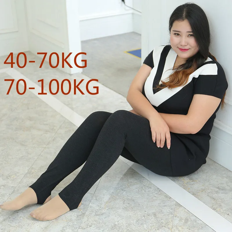 Spring And Autumn Women Leggings Modal Extra Large Size Stepfoot Capris Suitable For 40-100kg Black grey navy blue 1pcs