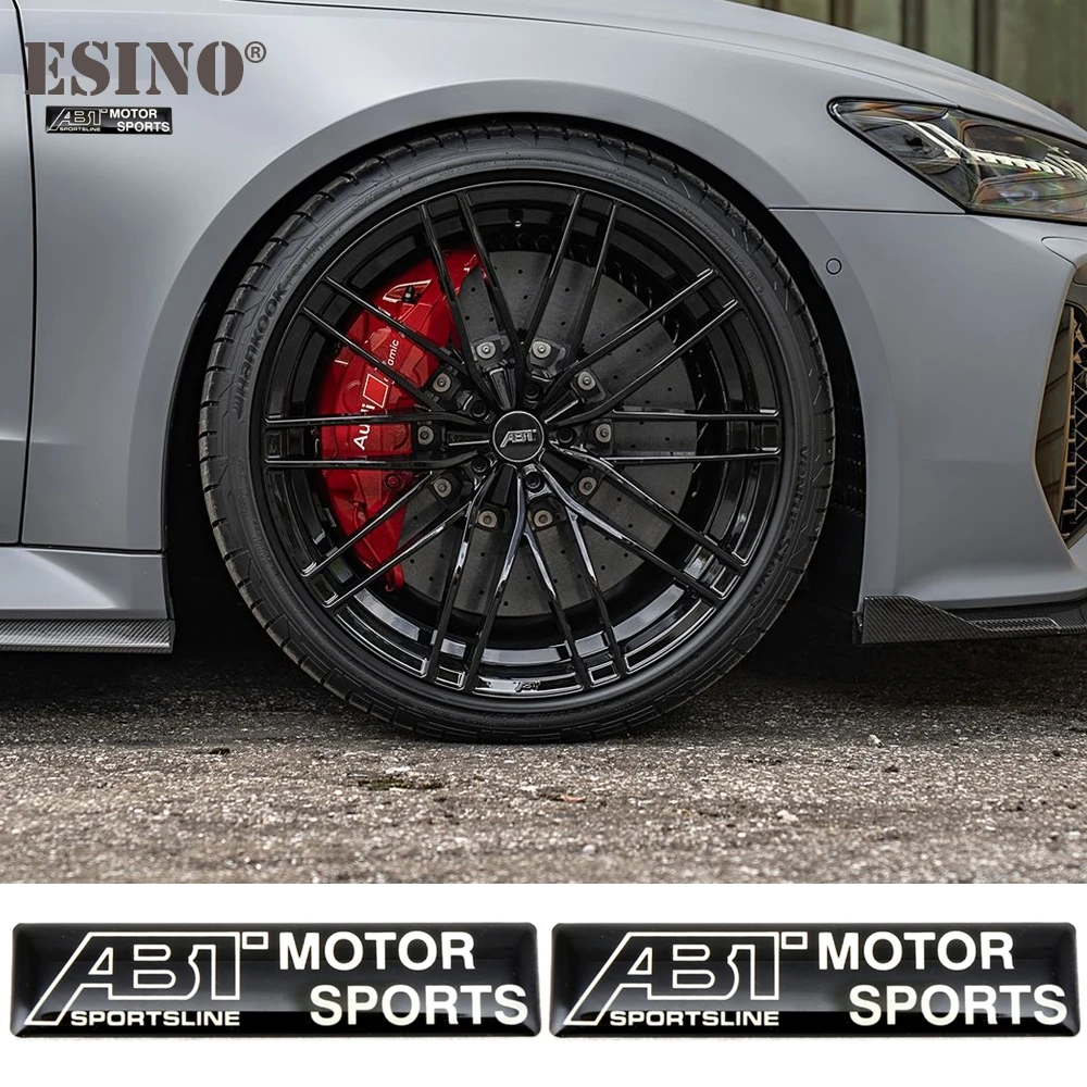 2 × 3D الألومنيوم الغراء ملصق مائي صندوق السيارة شعار اكسسوارات السيارات شارة لاصقة ل ABT Sportsline