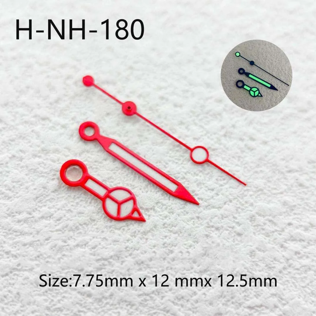 New watch accessories with red, orange, blue, black border, white pointer,green glowing pointer, suitable for NHdial35/36/4/R/7S