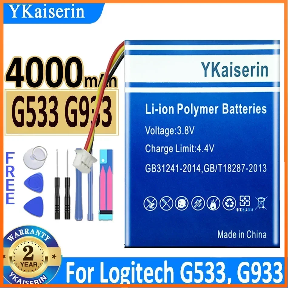 

YKaiserin Батарея G533/G933 4000 мАч Высококачественная батарея для Logitech G533, G933, G933S Сменная батарея Гарантия один год