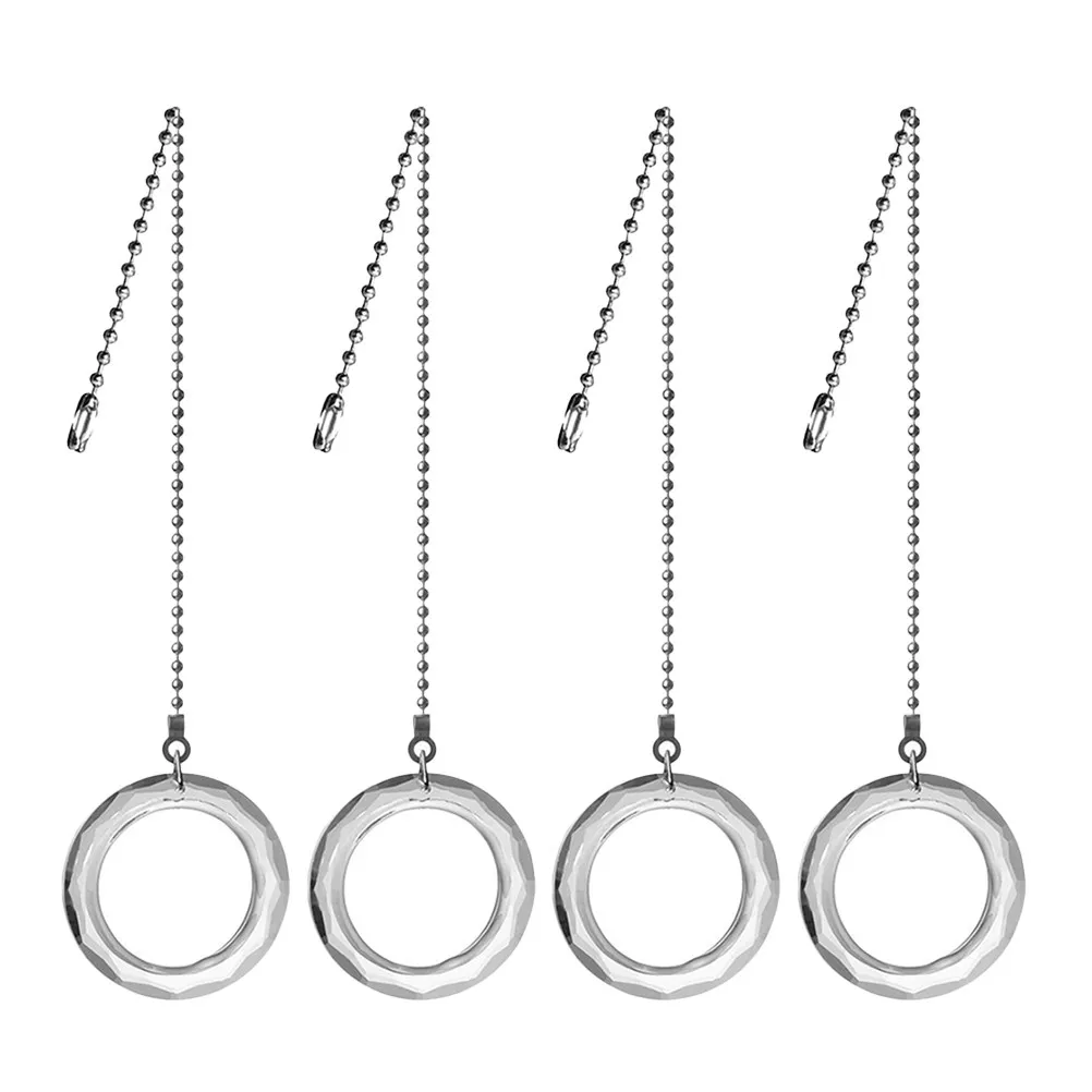 

4Pcs Stylish Crystal Pull Chains for Ceiling Fans Lamps Decorative Pull Chain Extensions Metal Light Pulling Chains Elegant Home