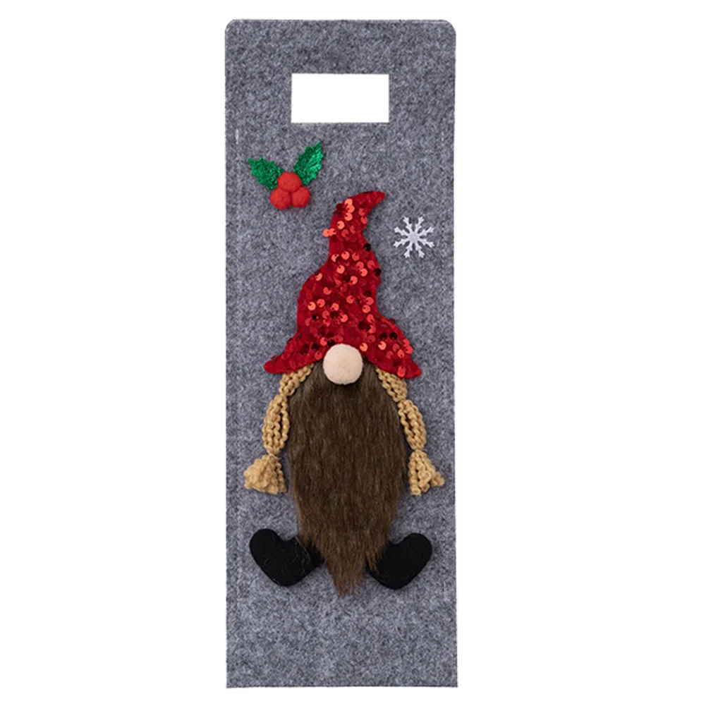 Holiday Season Decoration Christmas Wine Bottle Cover Celebratory Atmosphere Cost-effective Holiday Decor Cute Dwarf Design