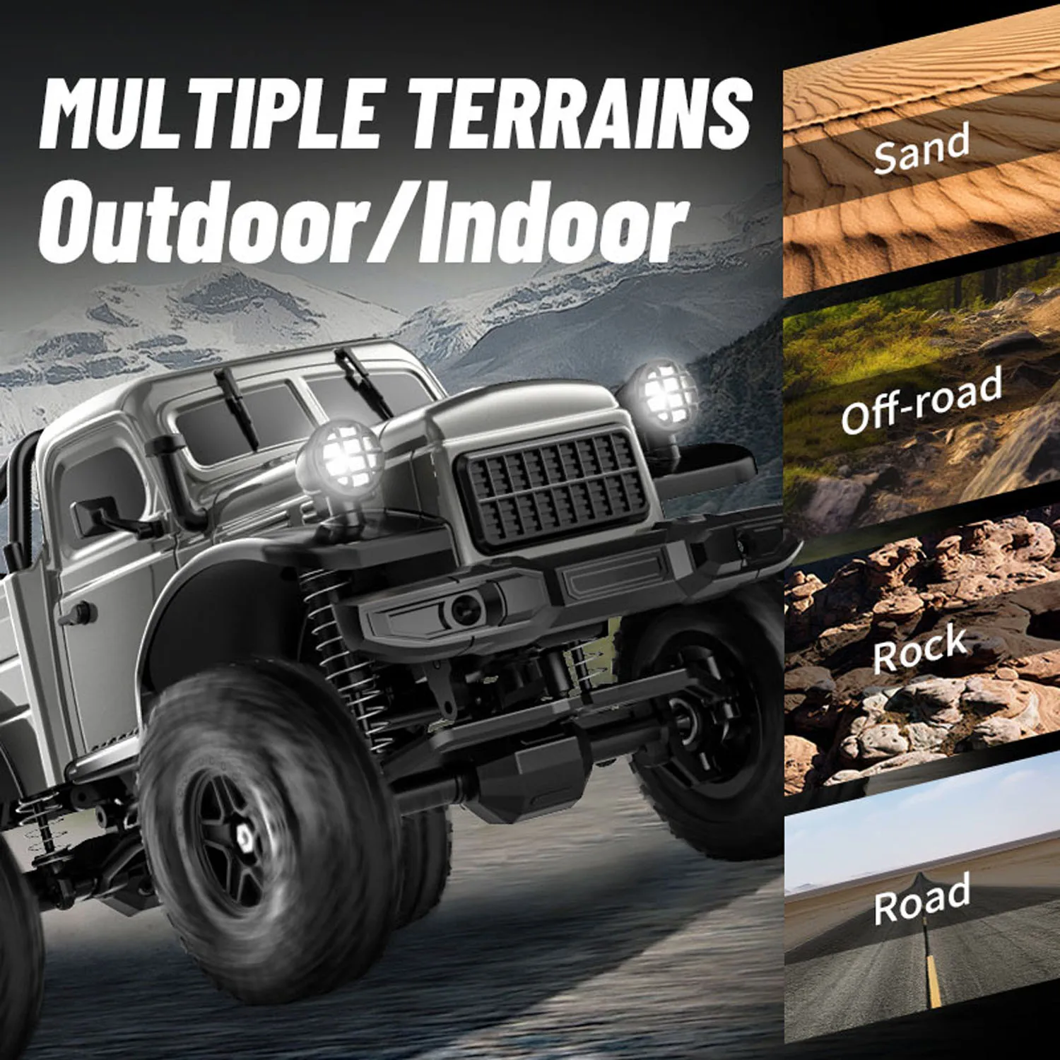 

RC Pickup Truck Toy 1:18 4WD 2.4G Radio Control Off Road Vehicle C8813 Simulation Rock Crawler Car RTR Brushed Motor ESC Toys