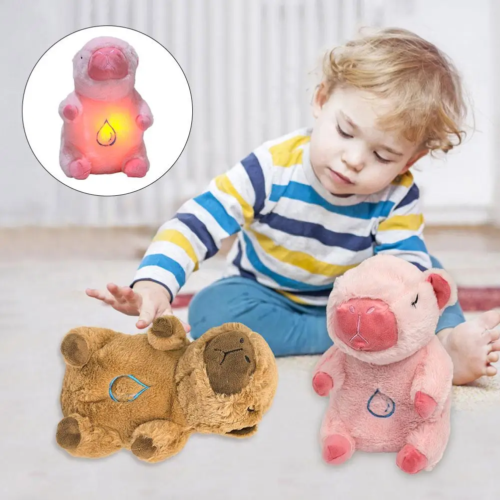 Breathing Capybara Sleeping Toy Music Plush Baby Toy With Gift And Light Sensory Baby Sound Comfort U6I3