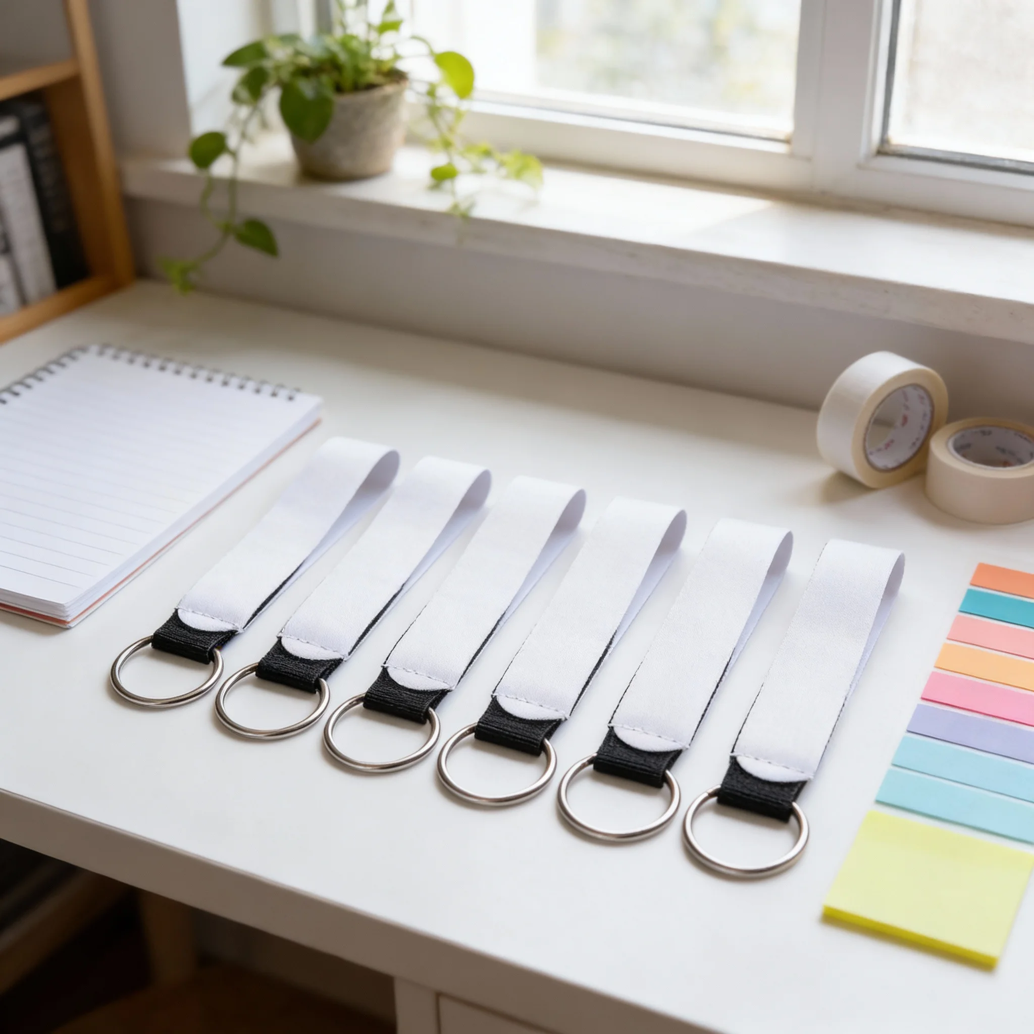 

6pcs Keychain Lanyard Blank Wristlet Rope For Diy Sublimation Heat Transfer Craft Gift Pendant Bag Decor Accessory