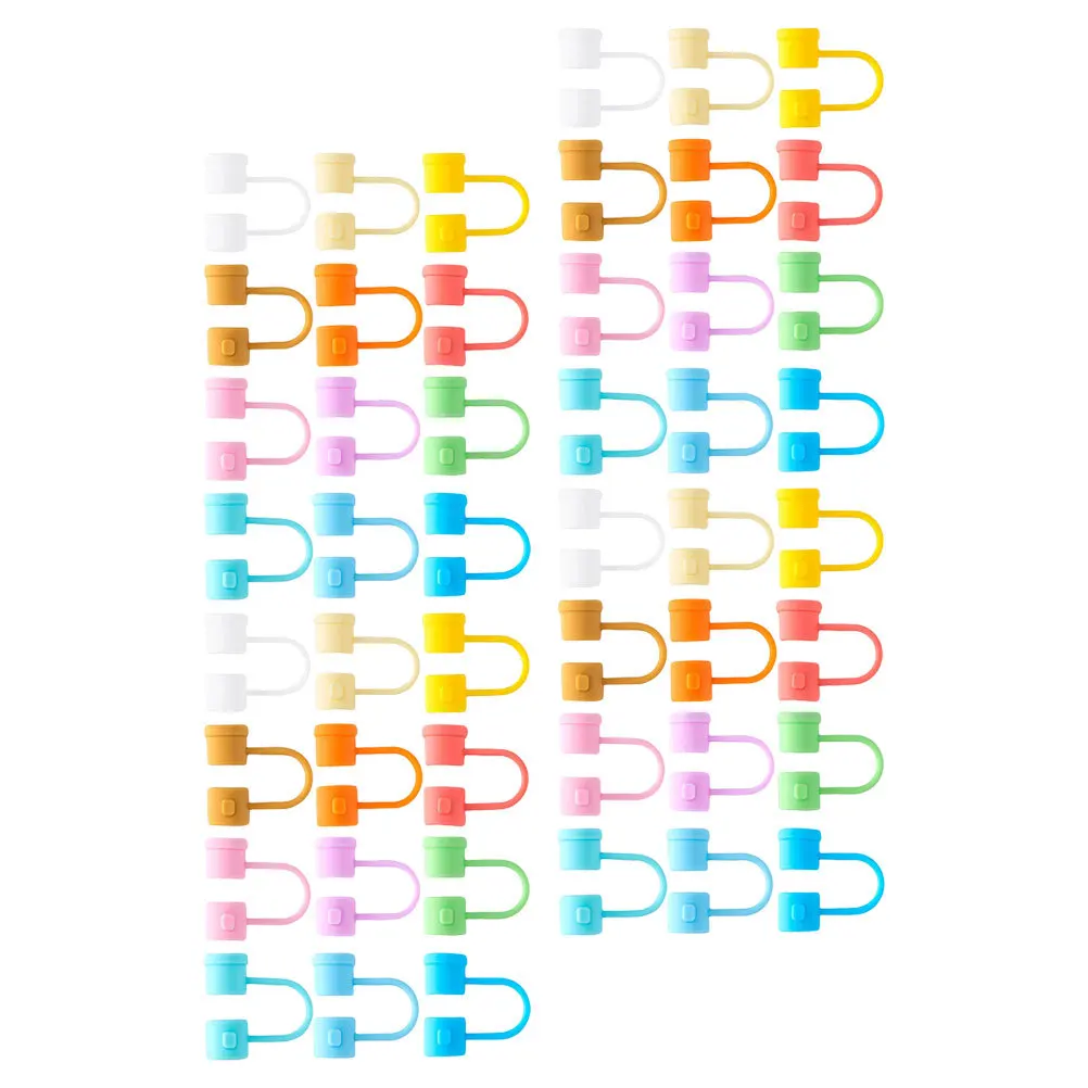 

48Pcs Silicone Straw Cover Cap Dustproof Straw Tips Reusable Protective Caps for Cups Tumblers Daily Use Caps for Straws