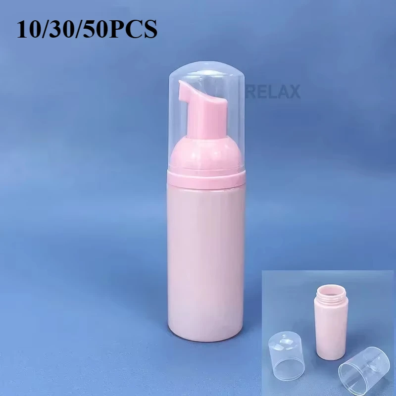 10/30/50PCS empty pink foam pump bottle,pink Eyelash Extension Washing Shampoo Bottle - Lash Cleaning Sampoo Bottle 30ml 60ml