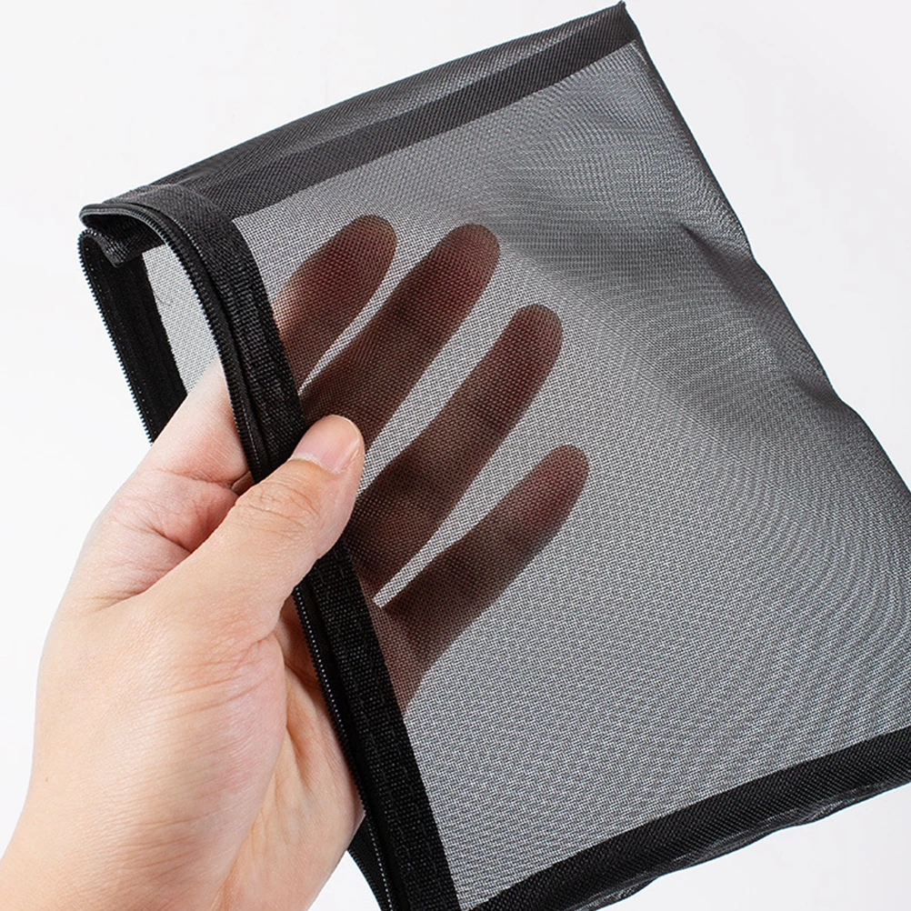 3Pcs Makeup Large Capacity Clear Mesh Bags Zipper Black Set Mesh Zipper Pouch Travel Toiletry Storage