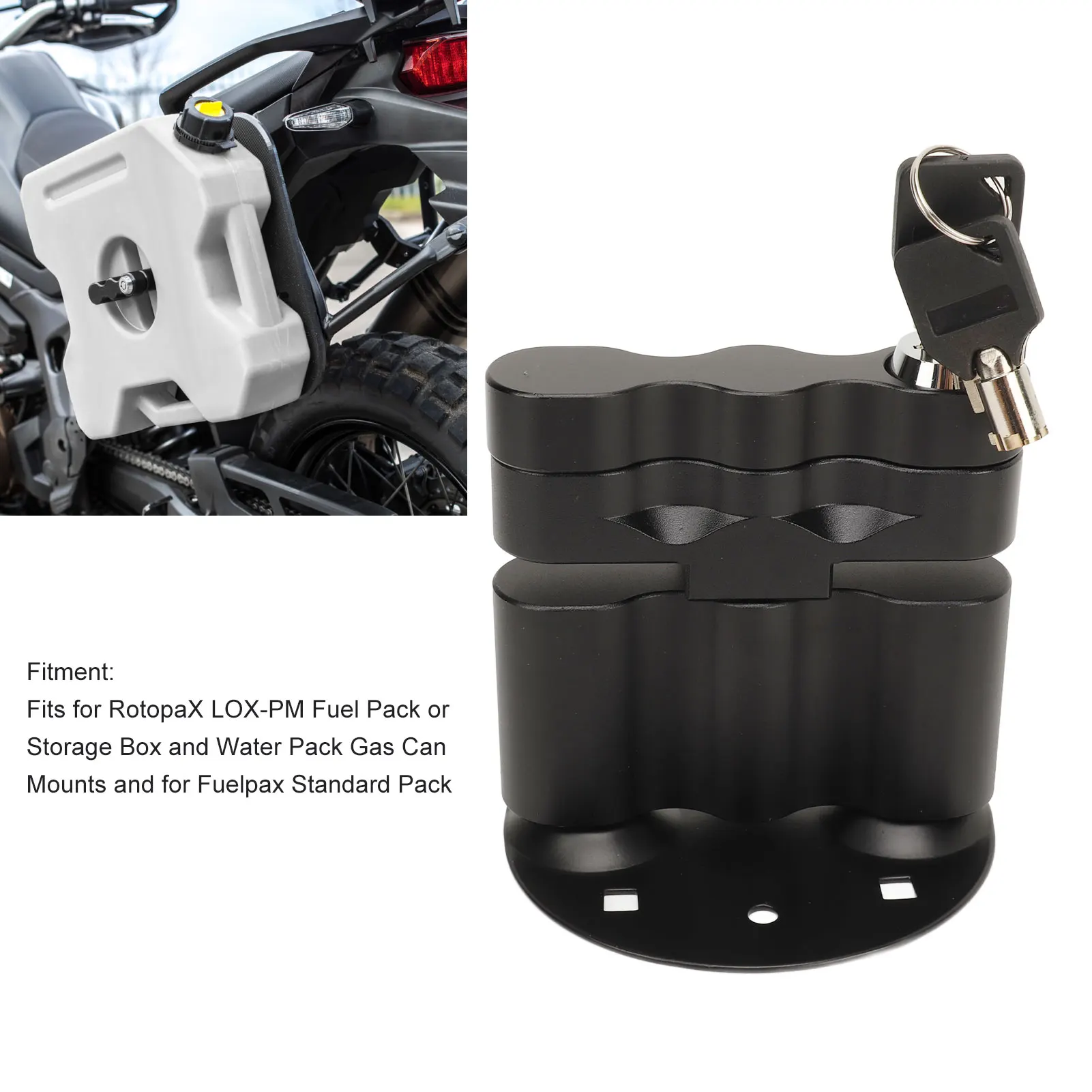 Gas Can Pack Mount Lock Fuel Container Locking Pack Mount for RotopaX LOX‑PM Fuel Pack Storage Box Water Pack