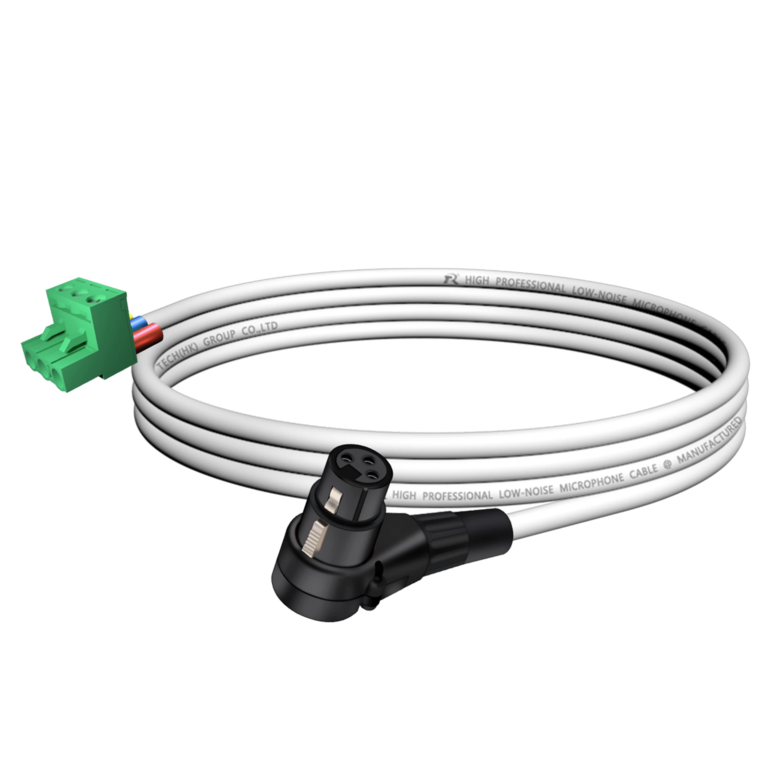 Rechtwinkliges XLR 3-Pin Stecker/Buchse auf grünes 3-Pin PCB Schraubklemmenadapterkabel, 3-adriges XLR-Mikrofonkabel für Lautsprecher – Detail 9