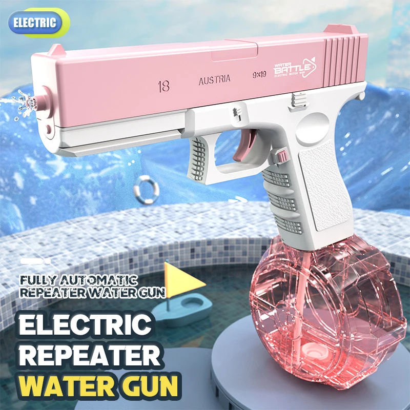 Pistola ad acqua pistole automatiche elettriche di grande capacità portatile per bambini spiaggia gioco all'aperto lotta giocattoli Fantasy Gif per genitori di natale