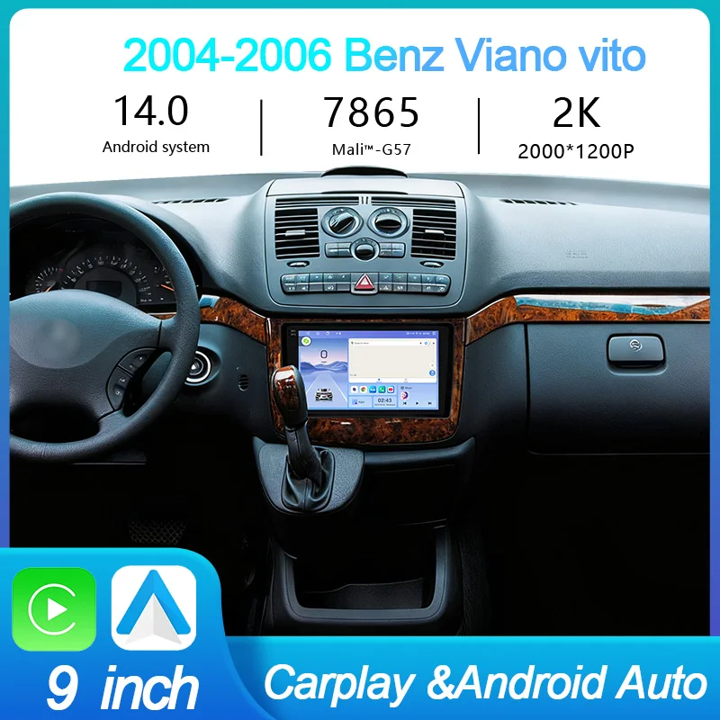 

MeiHua для Benz W209 W203 W168 W463 CLK CL-C Android 14, автомобильный радиоприемник, мультимедийный видеоплеер, GPS AI Voice CarPlay, голосовой блок 4G