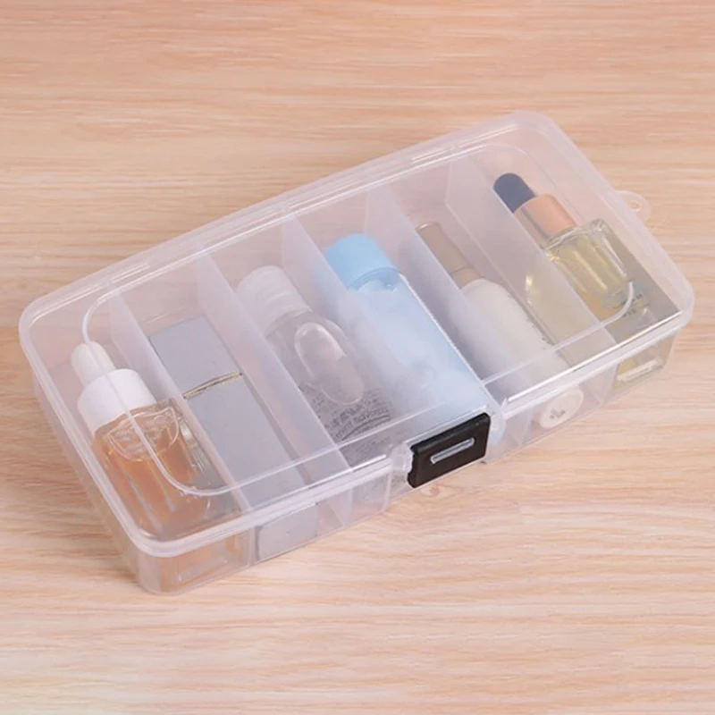 5/6-grid Portable Plastic Hair Clips Jewelry Storage Box Accessories Organizer Household Travel Supplies With Dust Proof