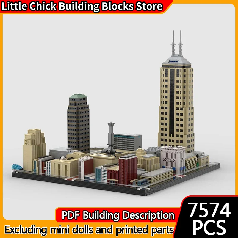 

Модель City Street View MOC, строительные кирпичи, памятник, архитектура, модульная технология, детские праздничные подарки, сборные игрушки, костюм