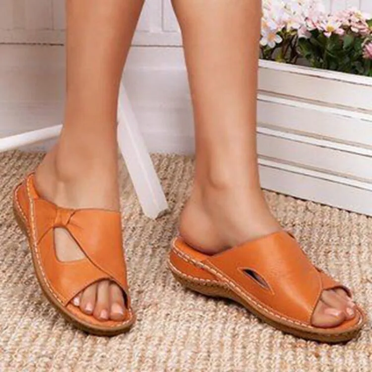 Sandalias de mujer de talla grande 35-43, novedad de 2023, zapatillas de playa planas informales Retro de verano para exteriores, chanclas