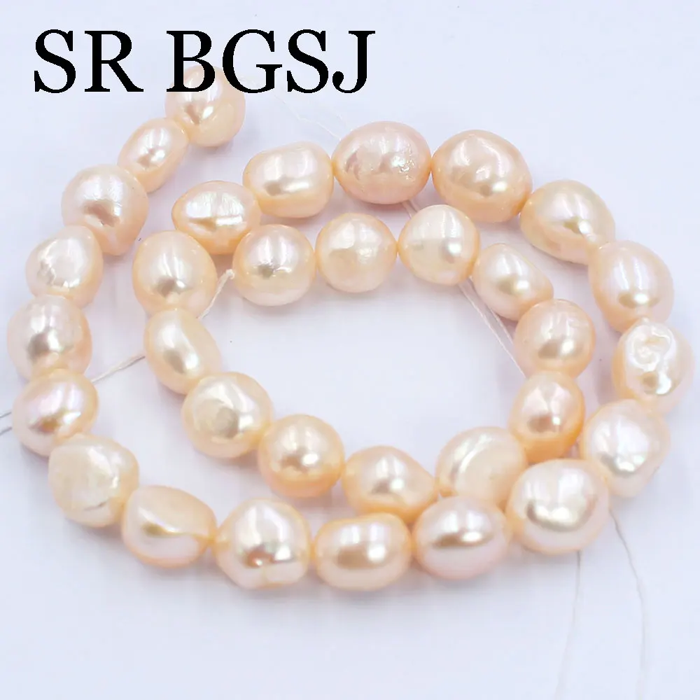 11-12 مللي متر حر الباروك الوردي حقيقية لؤلؤ المياه العذبة الطبيعية صنع المجوهرات فضفاض الخرز ستراند 15 بوصة #4