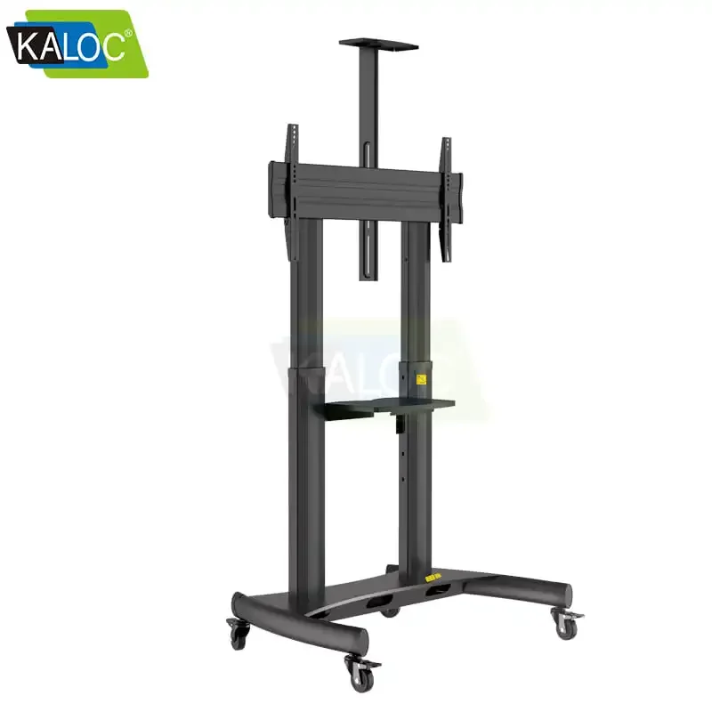 KALOC Universal Mobile TV Stand with Shelves Cart on Wheels for 55-80 Inch Flat Panel Curved LCD LED up to 122 Lbs
