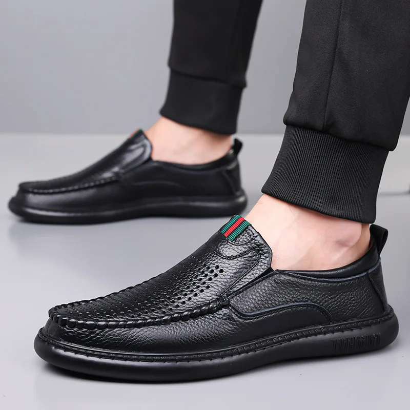 

Men Loafers Breathable Men Leather Shoes Soft Soles Man Casual Shoes High Quality Slip-on Oxford Shoes Business Men Formal Shoes
