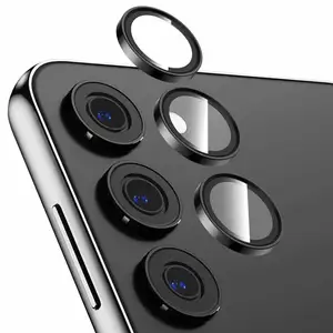 Bilashmart Back Metal Ring Camera Glass Samsung Galaxy A55 5G Camera Lens Protective Glass Samsung A55 A35 A15 Lens Protector Case