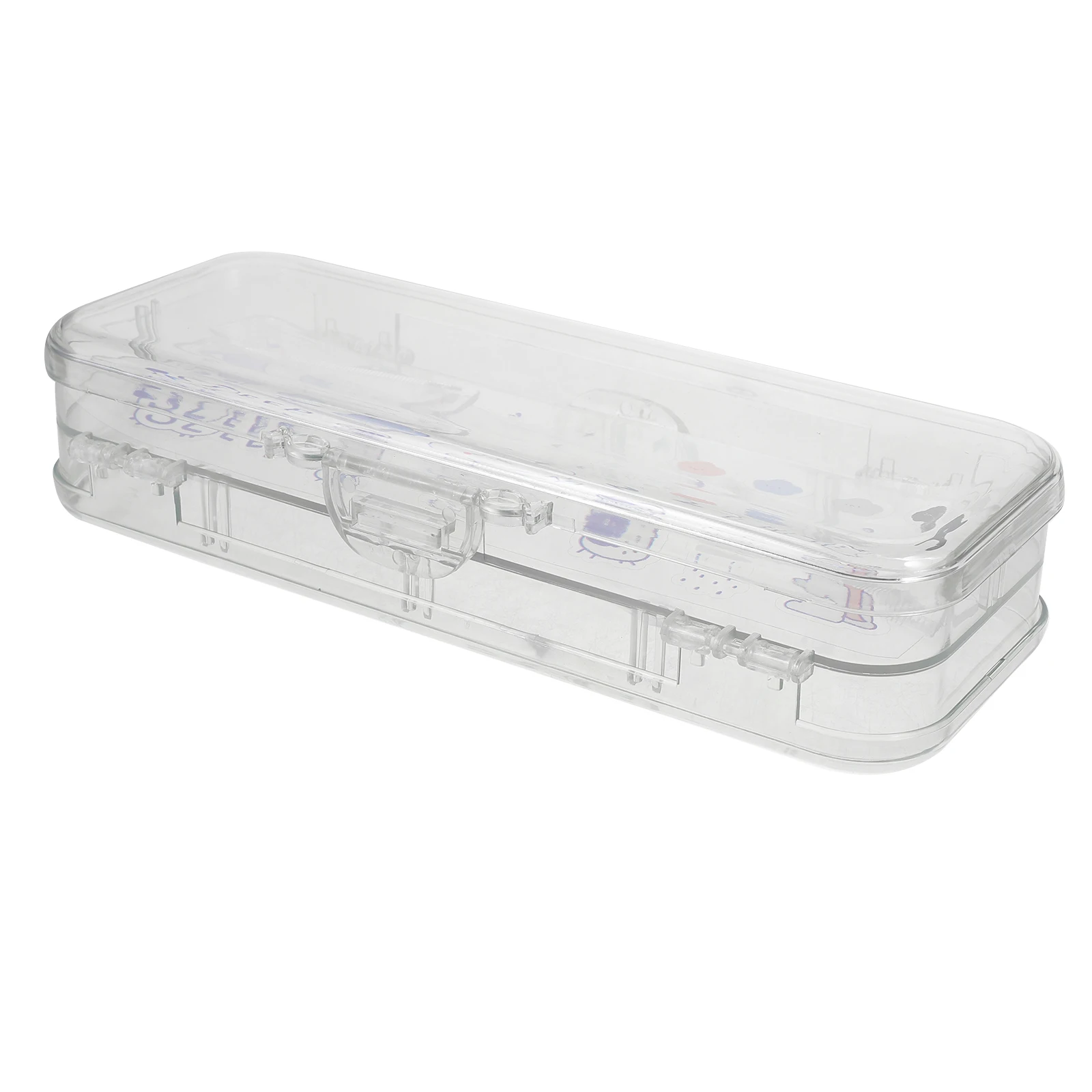 

Clear Plastic Pencil Box Large Capacity Double Layer Pencil Box For Painting Stationery Container Pen Organizer Storage Solution