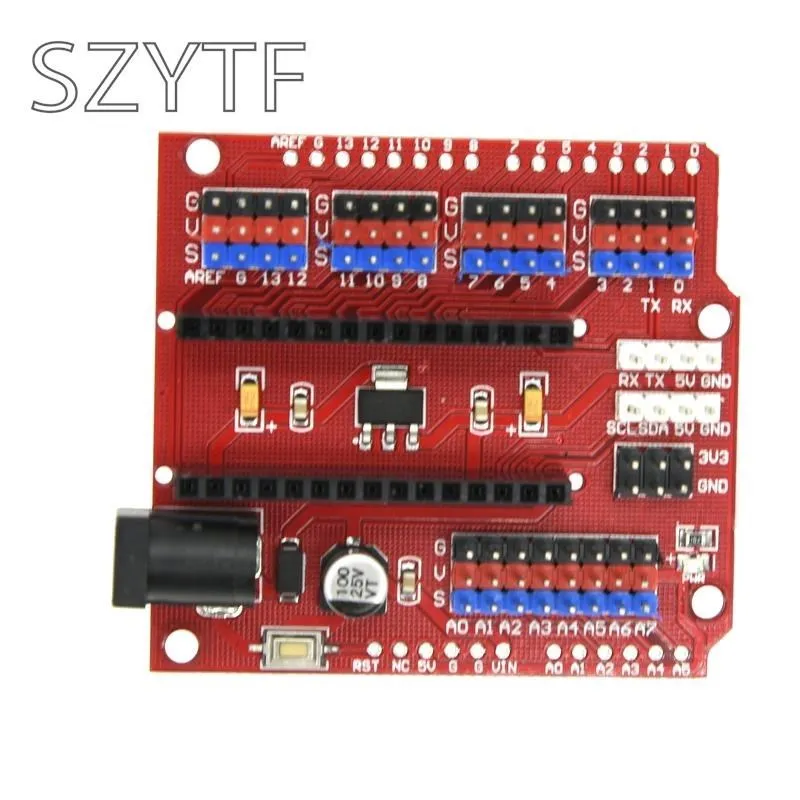 Multi-Function Funduino Nano Shield Expansion Board for Electric DIY SCM - Orange + Black (NANO SHIELD) For nano 3.0