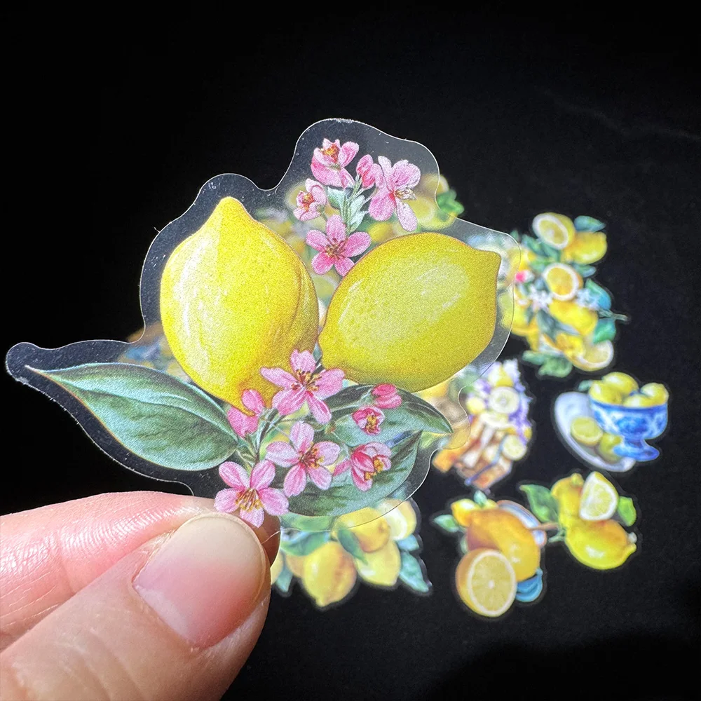 

112pcs Lemon Themed Stickers Cute Cartoon PET Waterproof Decals for Laptop Notebook Cup Skateboard Toys DIY Decorative Stickers