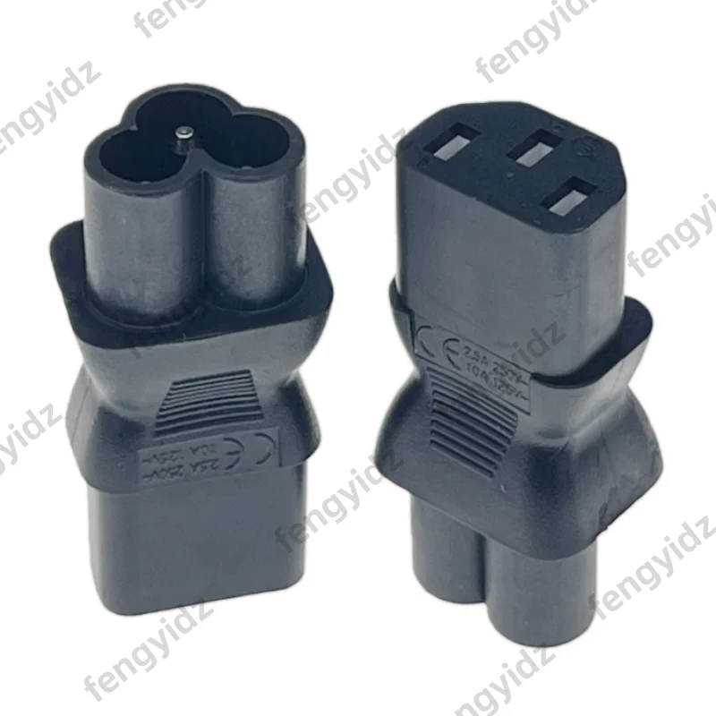 IEC 320 3-Pin C13 Female To C6 Male Cloverleaf Plug AC Power Adapter Converter